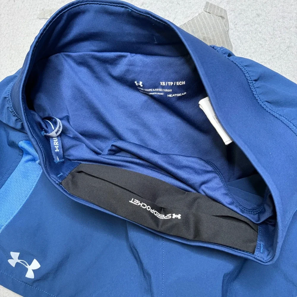 Under Armour Shorts Womens XS Blue Speedpocket HeatGear Running Athletic